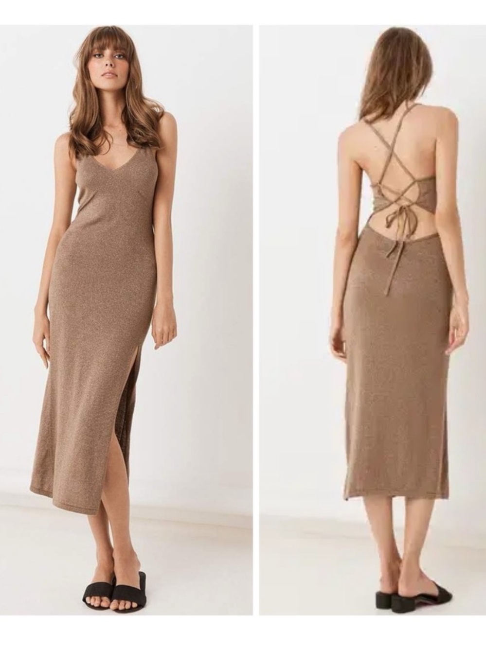 Spell Petra Metallic Knit Maxi Dress